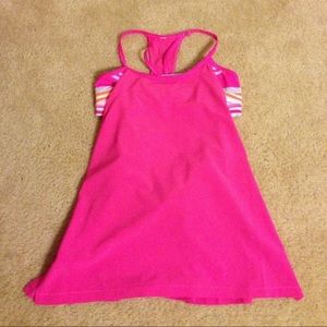 Lululemon Amped tank Raspberry Glo stripe bra tank 6